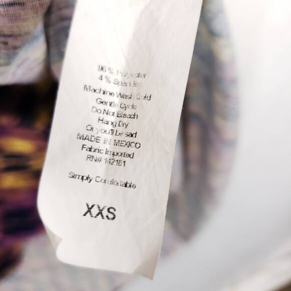 LuLaRoe T Shirt Dress Womens XXS Multicolor Geometric Carly Hi Low Hem Pullover - Picture 8 of 8